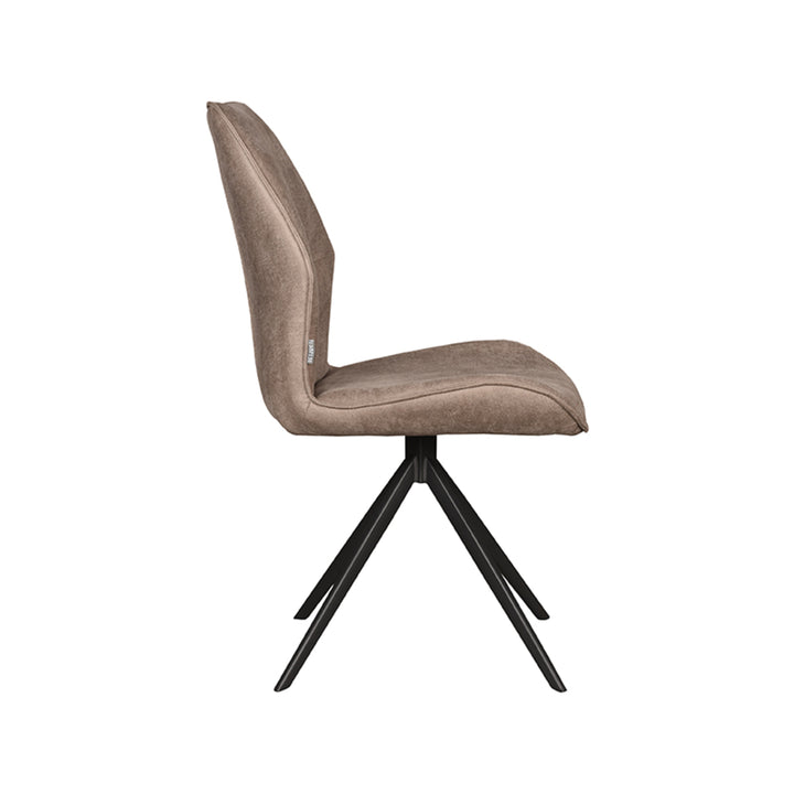 Eetkamerstoel Lusso - Taupe - Micro Suede - Zwart Onderstel (set van 2) - {{ product.type }} - Kas20