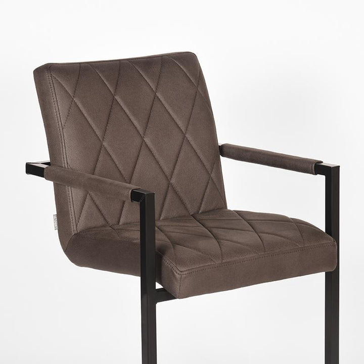 Eetkamerstoel Dante - Antraciet - Microfiber (set van 2) - {{ product.type }} - Kas20