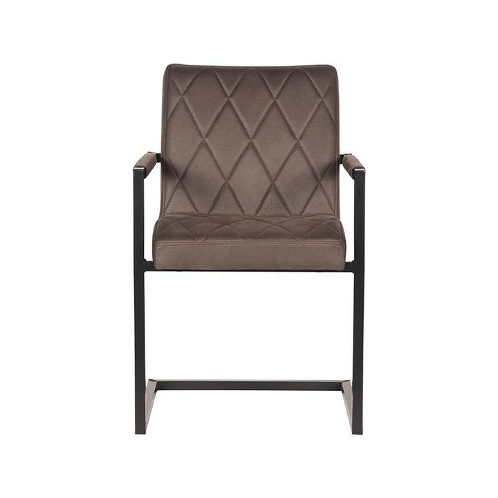 Eetkamerstoel Dante - Antraciet - Microfiber (set van 2) - {{ product.type }} - Kas20