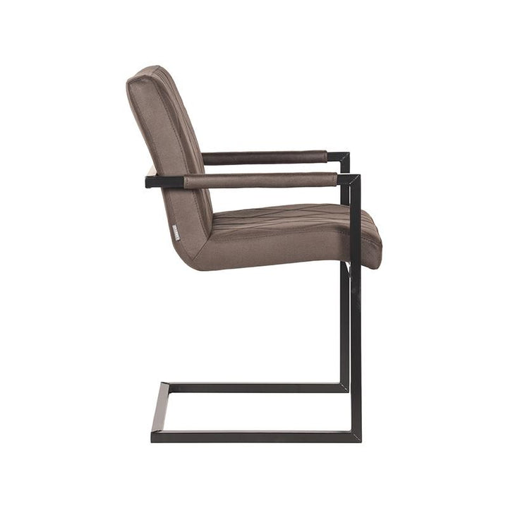 Eetkamerstoel Dante - Antraciet - Microfiber (set van 2) - {{ product.type }} - Kas20