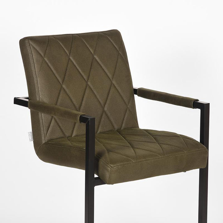 Eetkamerstoel Dante - Army green - Microfiber (set van 2) - {{ product.type }} - Kas20