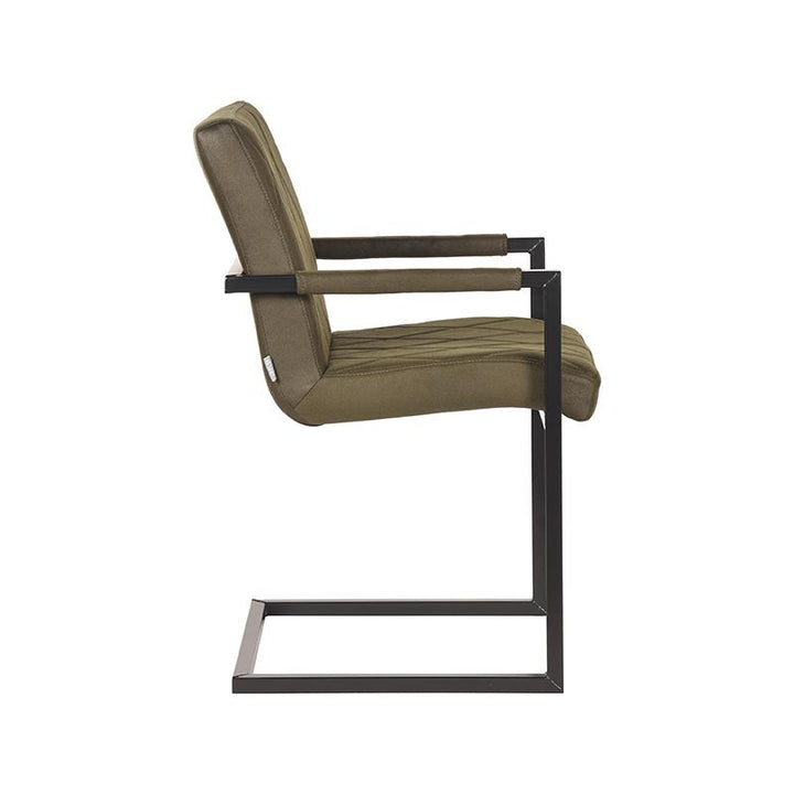 Eetkamerstoel Dante - Army green - Microfiber (set van 2) - {{ product.type }} - Kas20