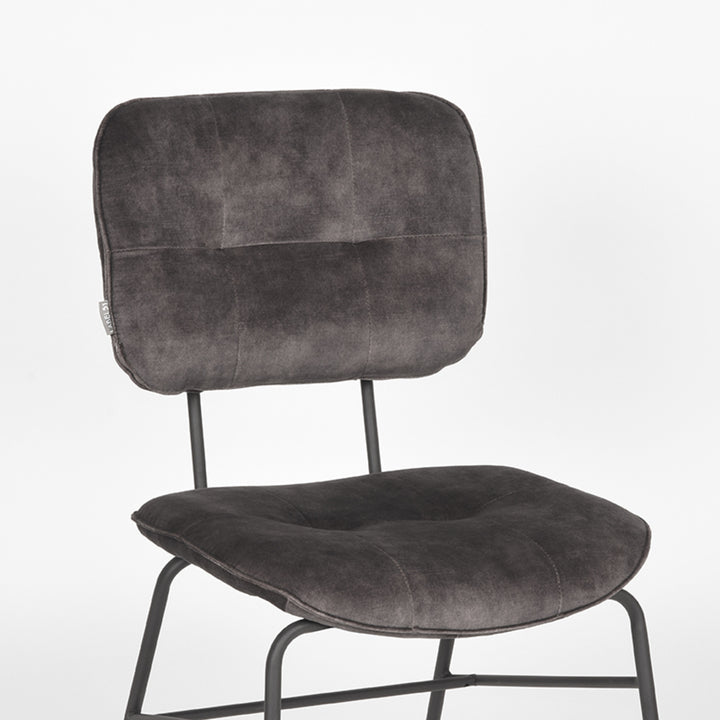 Eetkamerstoel Dorian - Antraciet - Velours (set van 2) - {{ product.type }} - Kas20