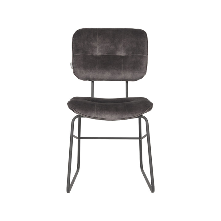 Eetkamerstoel Dorian - Antraciet - Velours (set van 2) - {{ product.type }} - Kas20