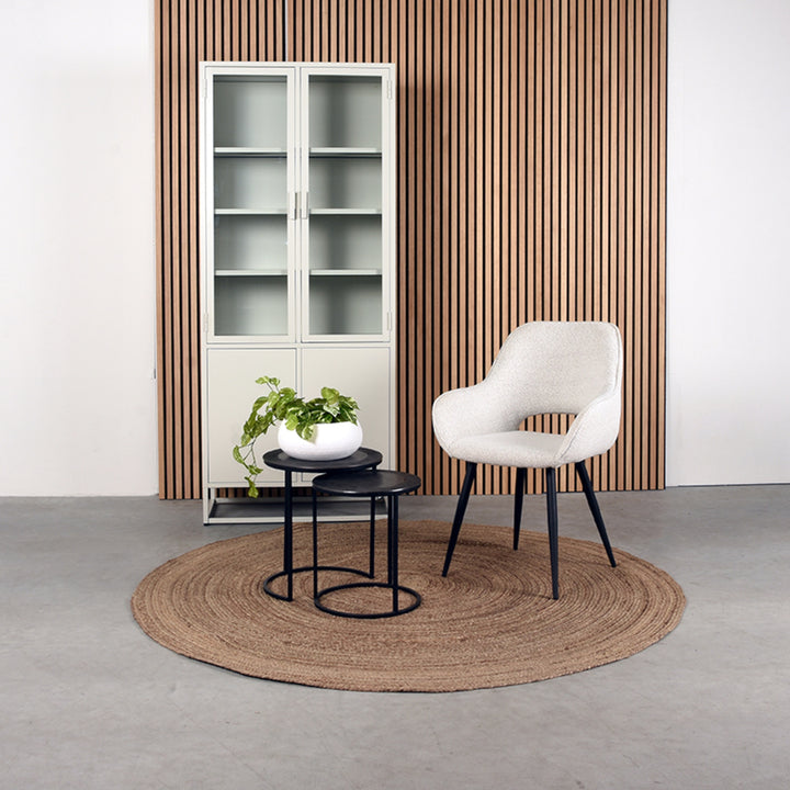 Eetkamerstoel Fabian - Wit - Boucle (set van 2) - {{ product.type }} - Kas20