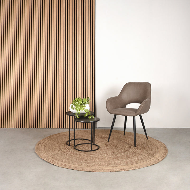 Eetkamerstoel Fabian - Taupe - Micro Suede (set van 2) - {{ product.type }} - Kas20