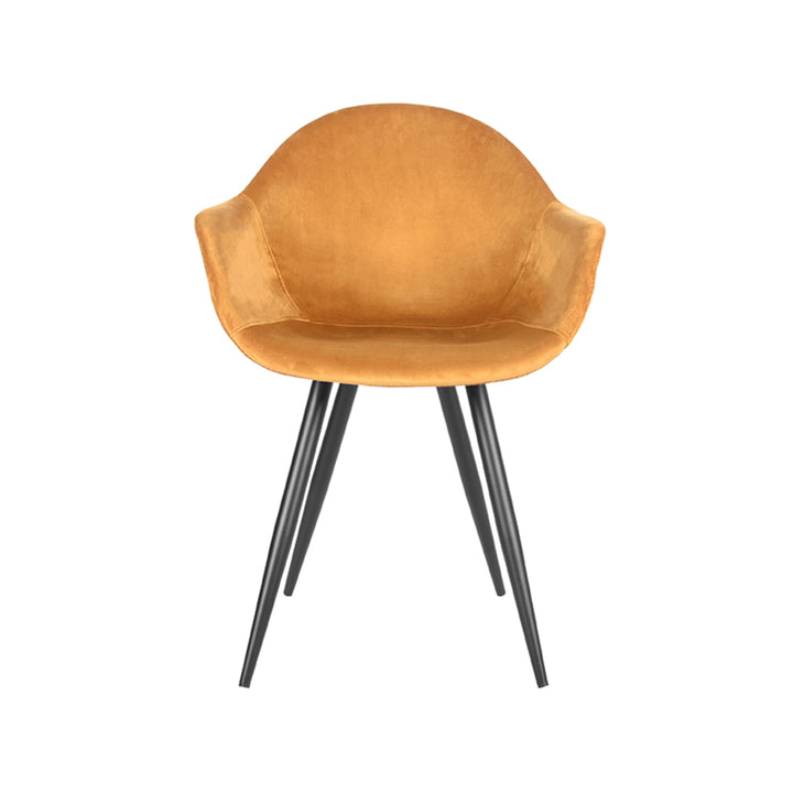 Eetkamerstoel Finnian - Oker - Fluweel (set van 2) - {{ product.type }} - Kas20