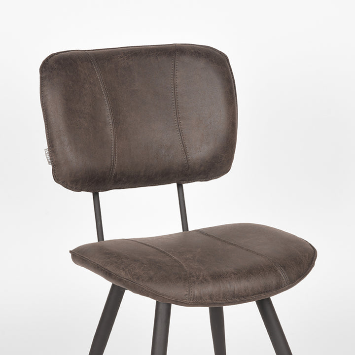 Eetkamerstoel Felix - Antraciet - Leder (set van 2) - {{ product.type }} - Kas20