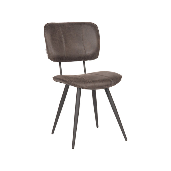 Eetkamerstoel Felix - Antraciet - Leder (set van 2) - {{ product.type }} - Kas20