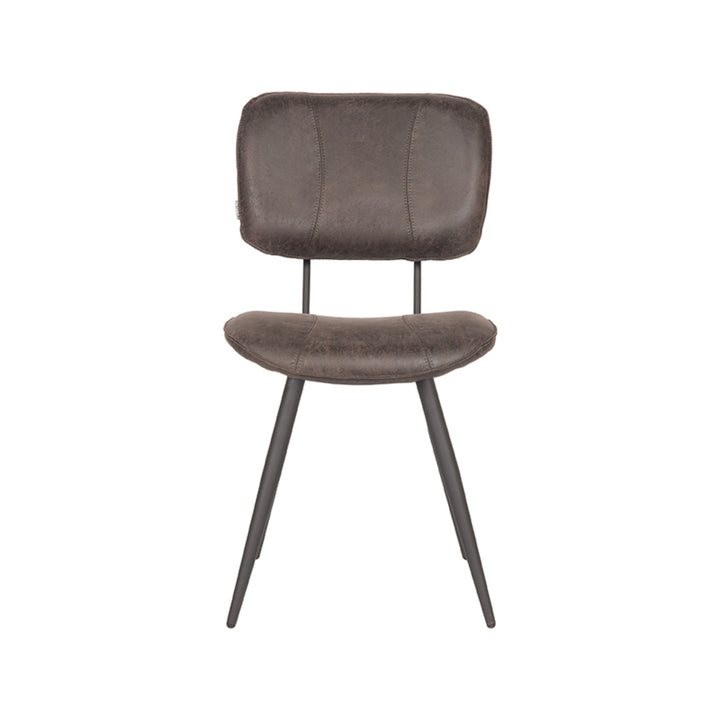Eetkamerstoel Felix - Antraciet - Leder (set van 2) - {{ product.type }} - Kas20