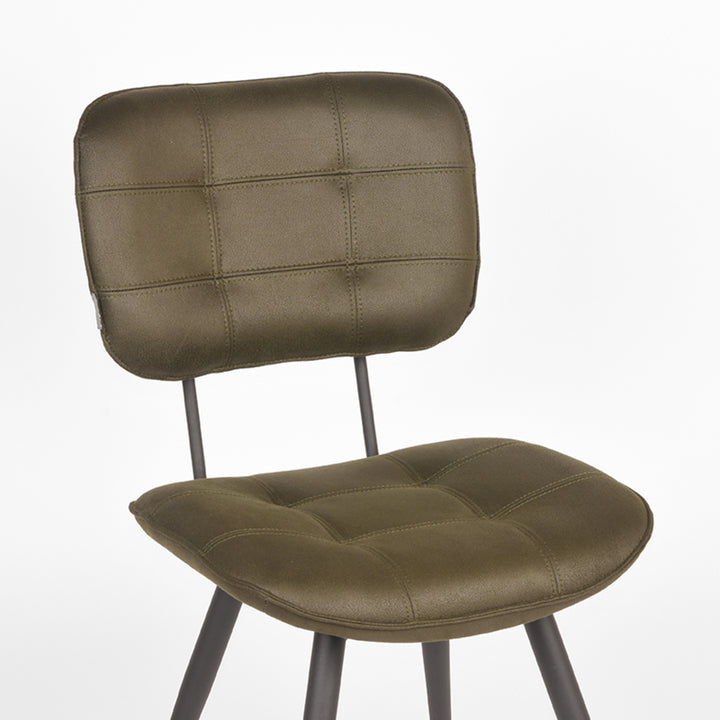 Eetkamerstoel Gavin - Army green - Microfiber (set van 2) - {{ product.type }} - Kas20