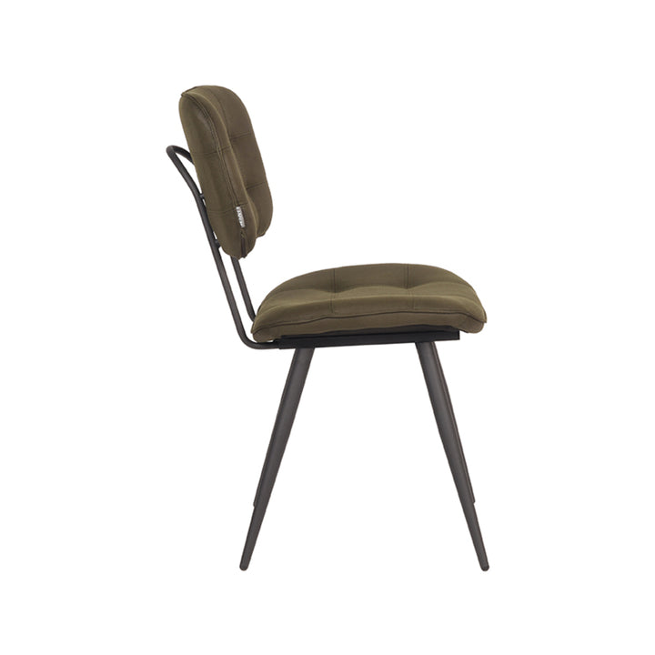 Eetkamerstoel Gavin - Army green - Microfiber (set van 2) - {{ product.type }} - Kas20