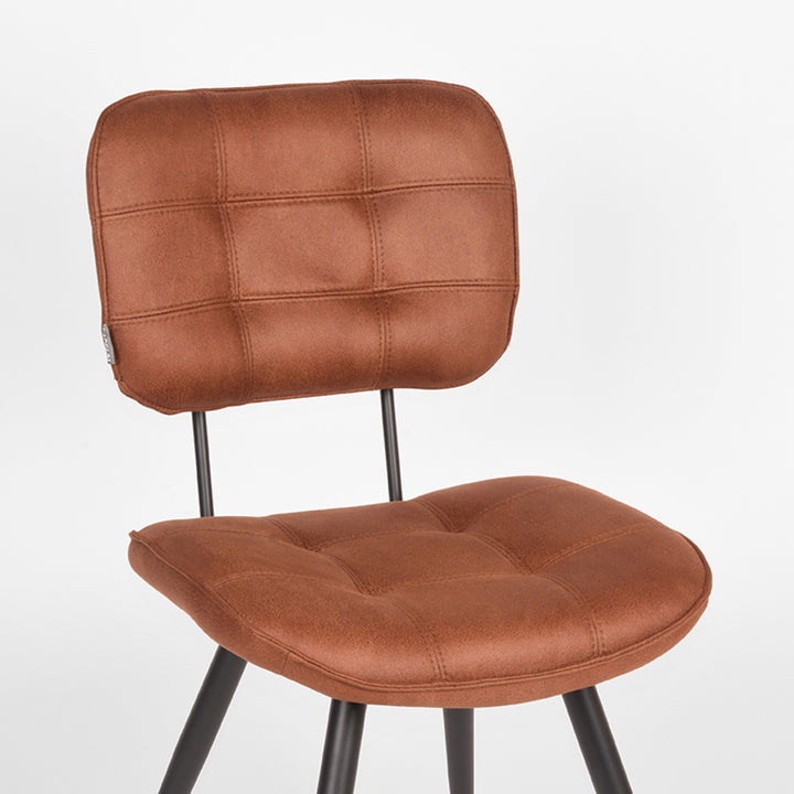 Eetkamerstoel Gavin - Cognac - Microfiber (set van 2) - {{ product.type }} - Kas20