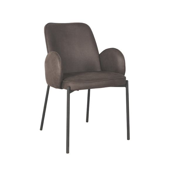 Eetkamerstoel Julius - Antraciet - Microfiber (set van 2) - {{ product.type }} - Kas20