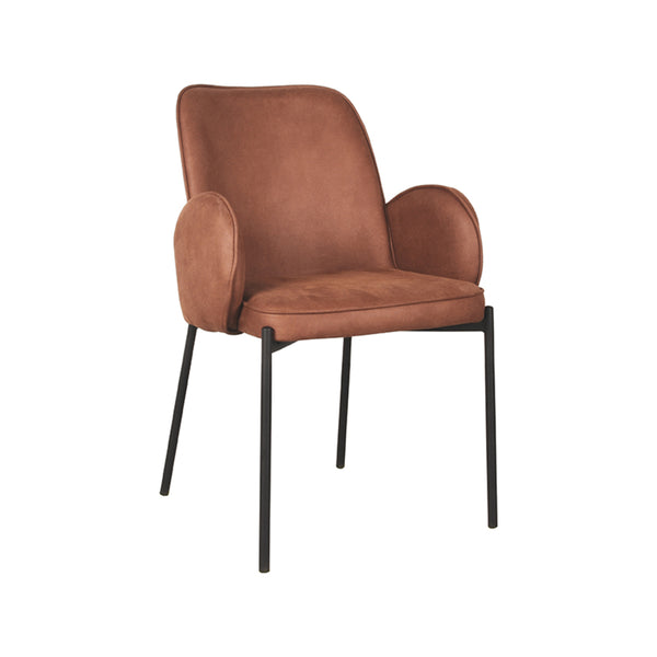 Eetkamerstoel Julius - Cognac - Microfiber (set van 2) - {{ product.type }} - Kas20