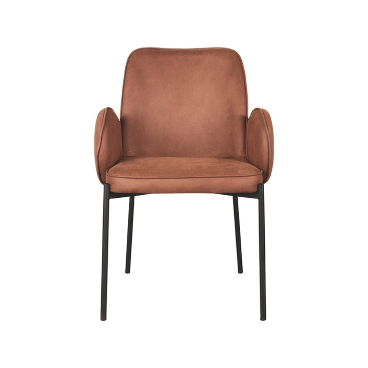 Eetkamerstoel Julius - Cognac - Microfiber (set van 2) - {{ product.type }} - Kas20
