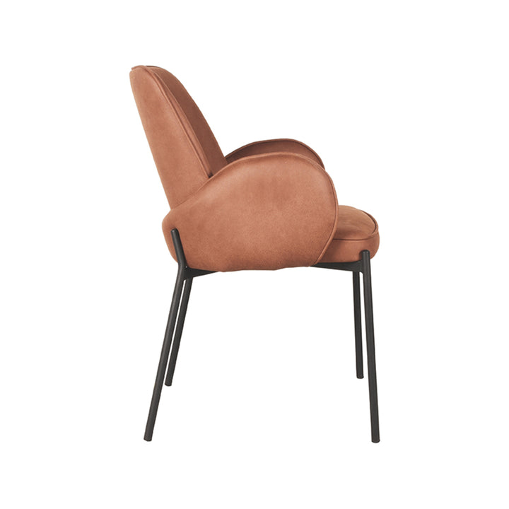 Eetkamerstoel Julius - Cognac - Microfiber (set van 2) - {{ product.type }} - Kas20