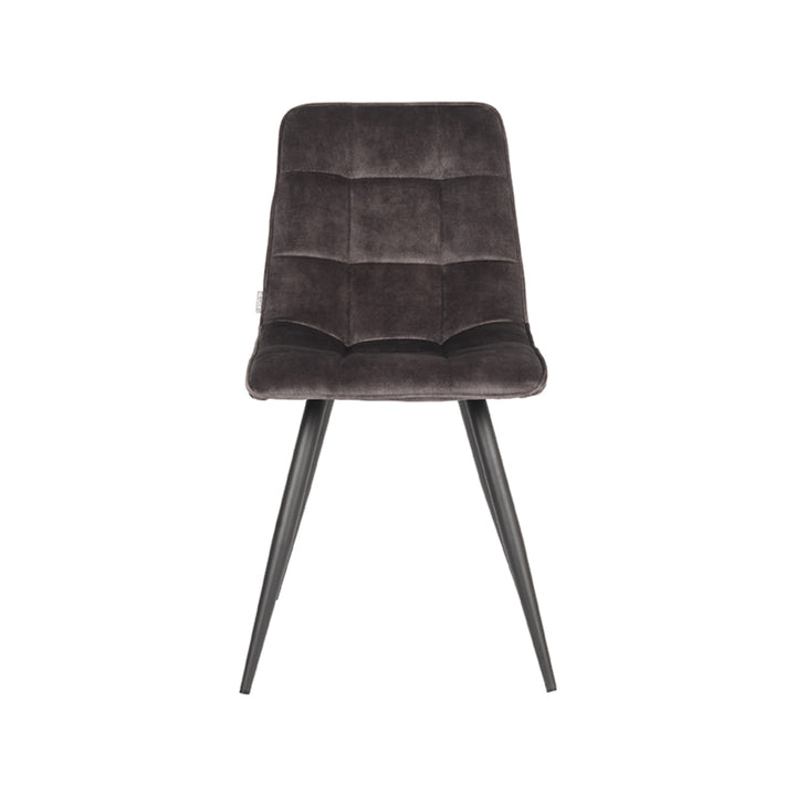 Eetkamerstoel Julian - Antraciet - Velours (set van 2) - {{ product.type }} - Kas20