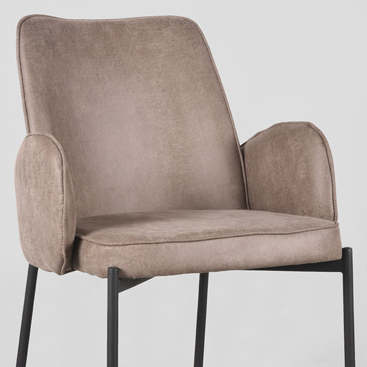 Eetkamerstoel Jonas - Taupe - Microfiber (set van 2) - {{ product.type }} - Kas20