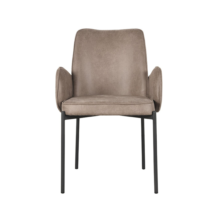 Eetkamerstoel Jonas - Taupe - Microfiber (set van 2) - {{ product.type }} - Kas20