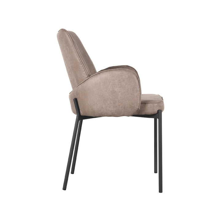 Eetkamerstoel Jonas - Taupe - Microfiber (set van 2) - {{ product.type }} - Kas20