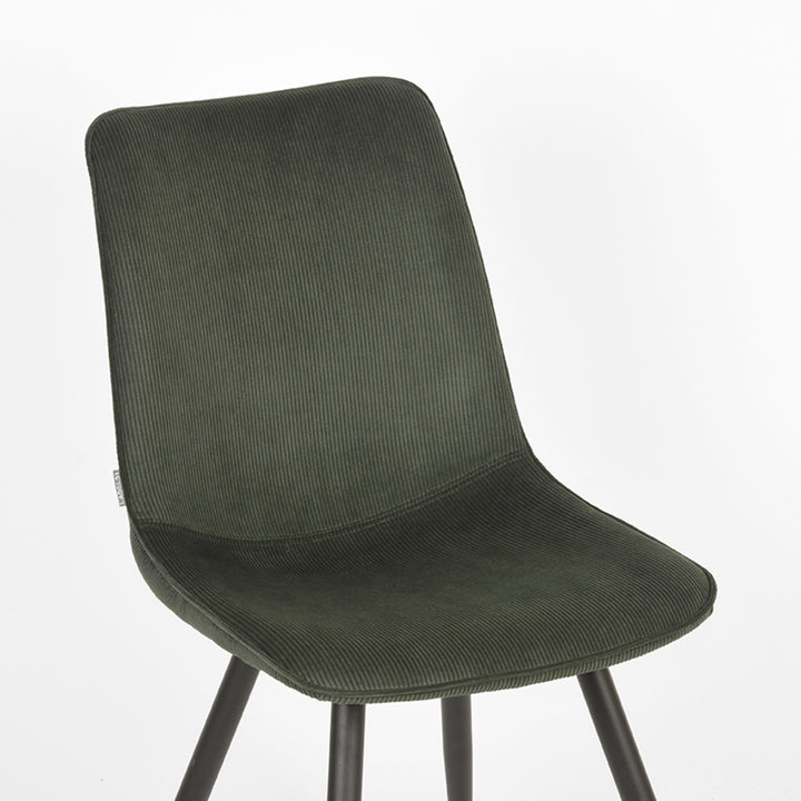 Eetkamerstoel Eclat - Army green - Ribcord - Black Frame (set van 2) - {{ product.type }} - Kas20