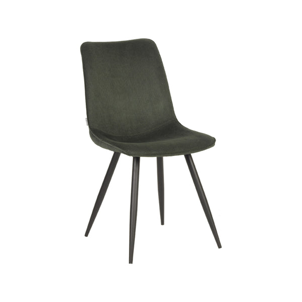 Eetkamerstoel Eclat - Army green - Ribcord - Black Frame (set van 2) - {{ product.type }} - Kas20