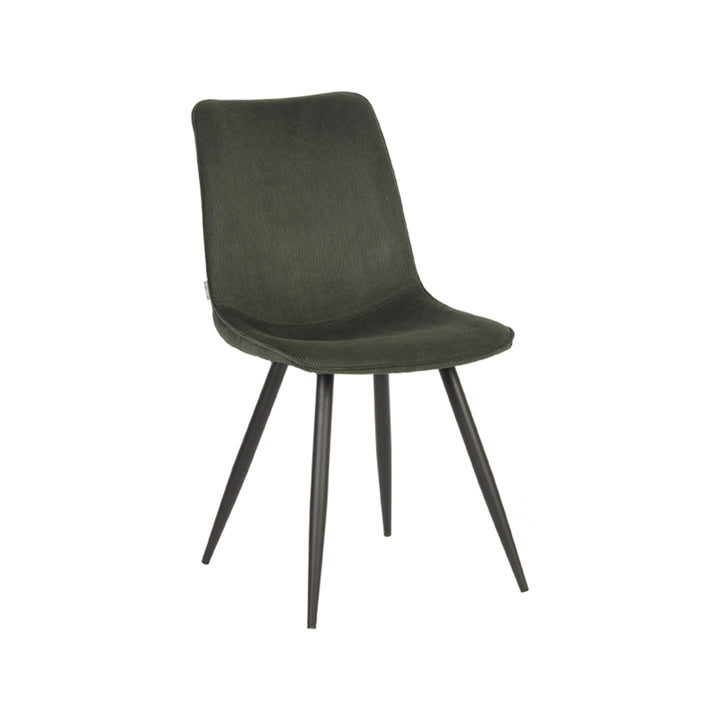 Eetkamerstoel Eclat - Army green - Ribcord - Black Frame (set van 2) - {{ product.type }} - Kas20