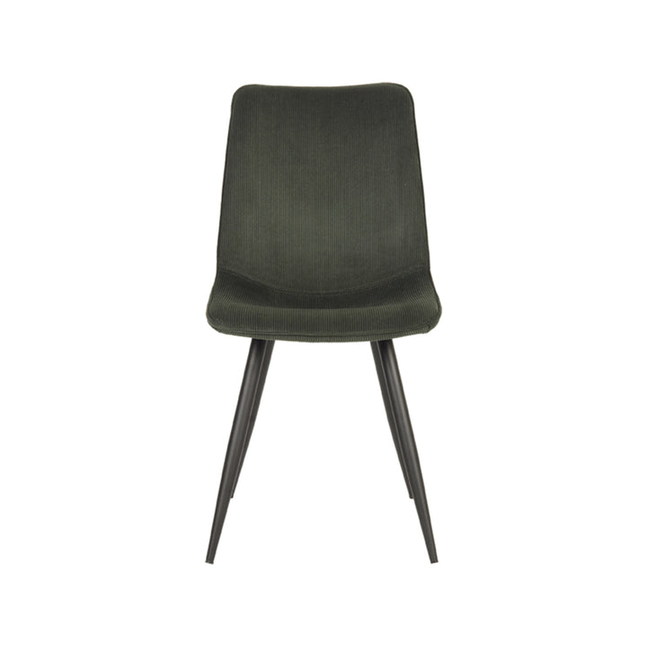 Eetkamerstoel Eclat - Army green - Ribcord - Black Frame (set van 2) - {{ product.type }} - Kas20