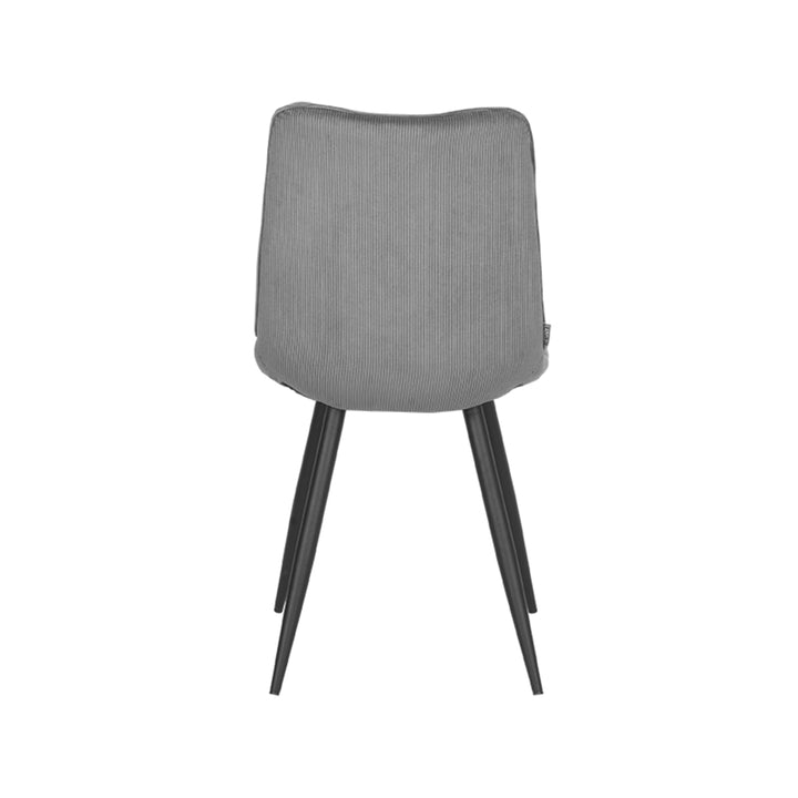 Eetkamerstoel Eclat - Donkergrijs - Ribcord - Black Frame (set van 2) - {{ product.type }} - Kas20