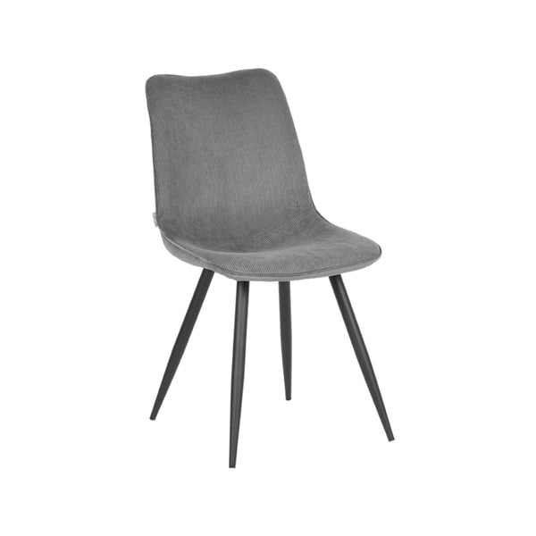 Eetkamerstoel Eclat - Donkergrijs - Ribcord - Black Frame (set van 2) - {{ product.type }} - Kas20
