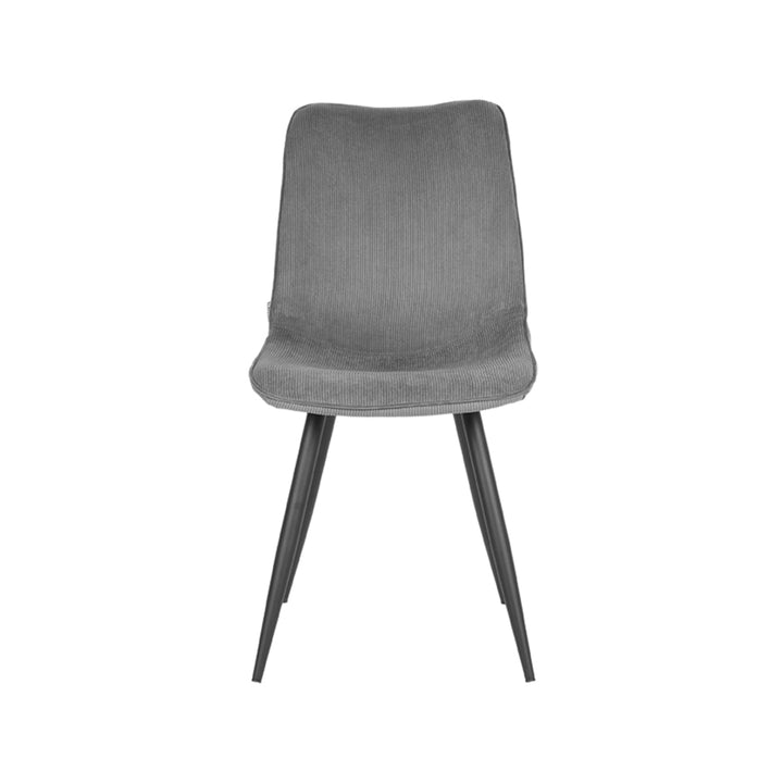 Eetkamerstoel Eclat - Donkergrijs - Ribcord - Black Frame (set van 2) - {{ product.type }} - Kas20