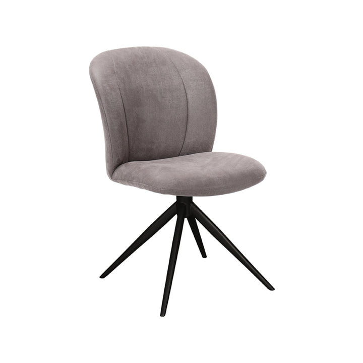 Eetkamerstoel Kieran - Taupe - Micro Suede - Zwart Onderstel (set van 2) - {{ product.type }} - Kas20