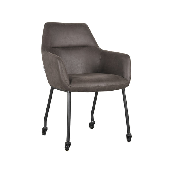Eetkamerstoel Lysander - Antraciet - Microfiber (set van 2) - {{ product.type }} - Kas20