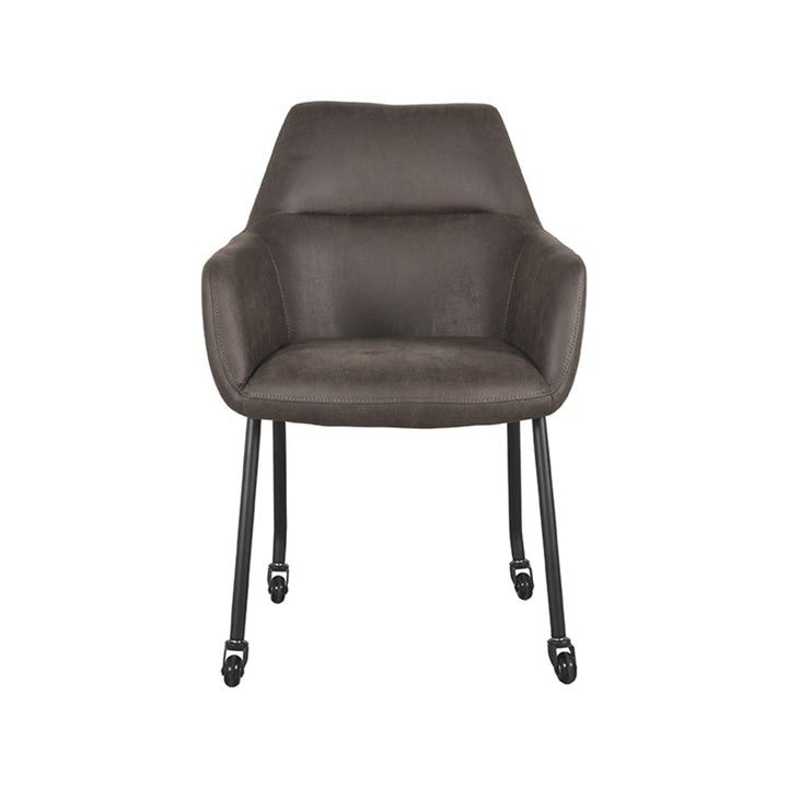 Eetkamerstoel Lysander - Antraciet - Microfiber (set van 2) - {{ product.type }} - Kas20