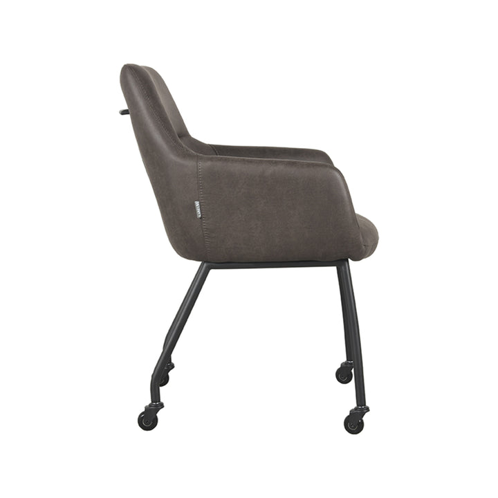 Eetkamerstoel Lysander - Antraciet - Microfiber (set van 2) - {{ product.type }} - Kas20