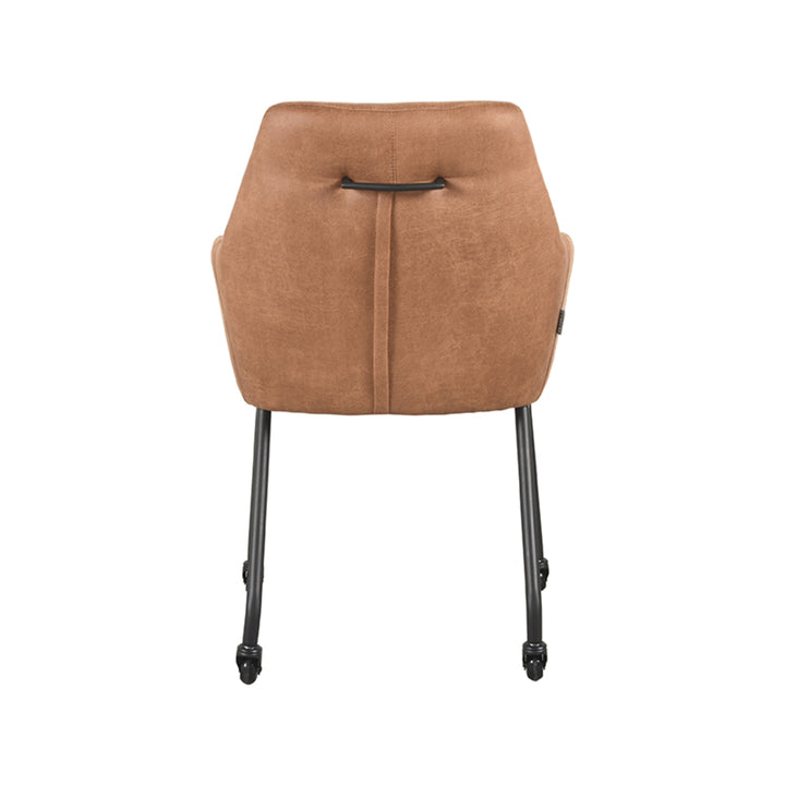 Eetkamerstoel Lysander - Cognac - Microfiber (set van 2) - {{ product.type }} - Kas20