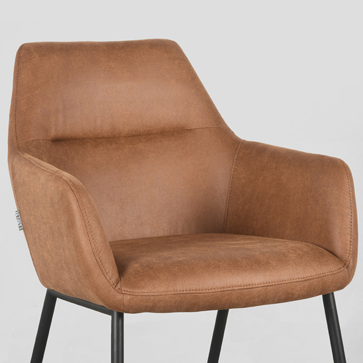 Eetkamerstoel Lysander - Cognac - Microfiber (set van 2) - {{ product.type }} - Kas20