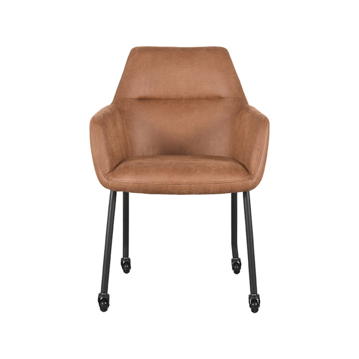 Eetkamerstoel Lysander - Cognac - Microfiber (set van 2) - {{ product.type }} - Kas20