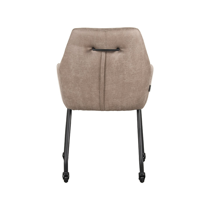 Eetkamerstoel Lysander - Taupe - Microfiber (set van 2) - {{ product.type }} - Kas20
