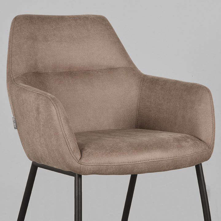 Eetkamerstoel Lysander - Taupe - Microfiber (set van 2) - {{ product.type }} - Kas20