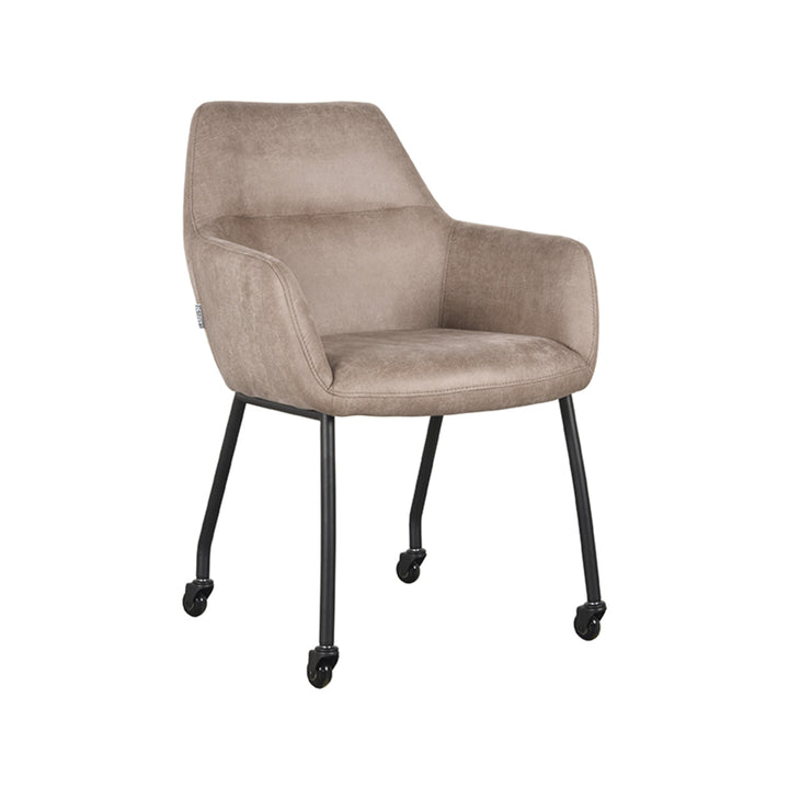 Eetkamerstoel Lysander - Taupe - Microfiber (set van 2) - {{ product.type }} - Kas20