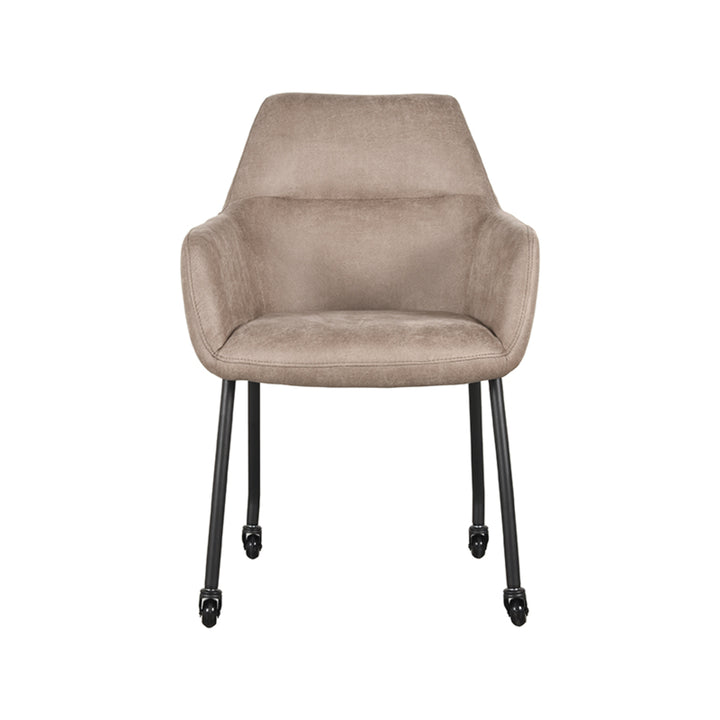 Eetkamerstoel Lysander - Taupe - Microfiber (set van 2) - {{ product.type }} - Kas20