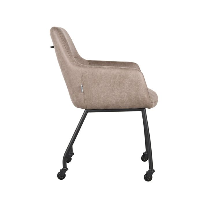 Eetkamerstoel Lysander - Taupe - Microfiber (set van 2) - {{ product.type }} - Kas20