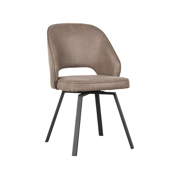 Eetkamerstoel Lazarus - Taupe - Microfiber (set van 2) - {{ product.type }} - Kas20
