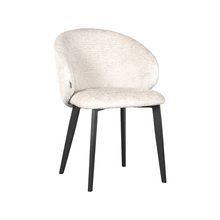 Eetkamerstoel Lorenzo - Crème - Fluweel (set van 2) - {{ product.type }} - Kas20
