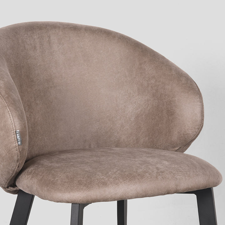 Eetkamerstoel Lorenzo - Taupe - Microfiber (set van 2) - {{ product.type }} - Kas20