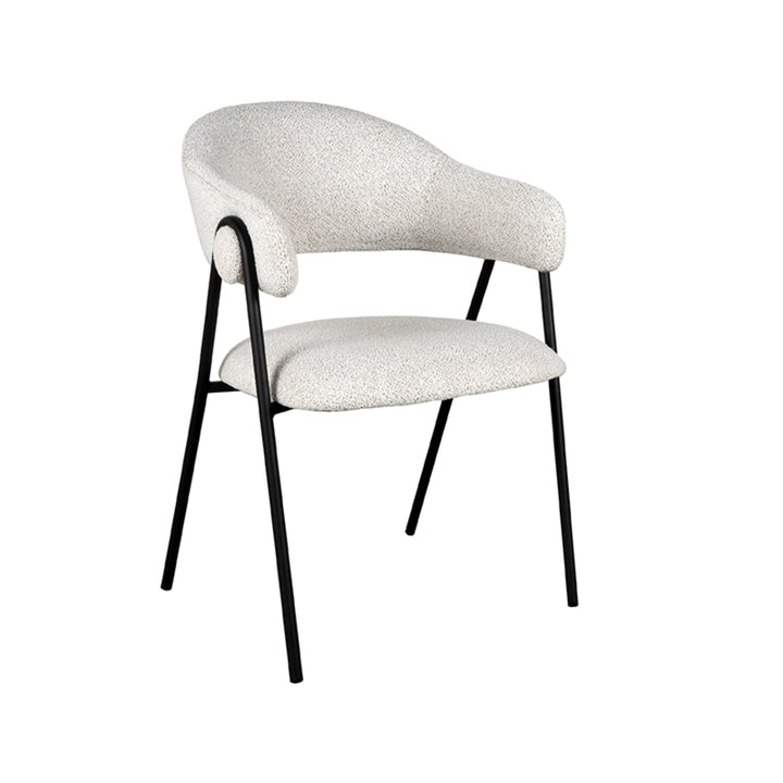 Eetkamerstoel Leander - Wit - Boucle (set van 2) - {{ product.type }} - Kas20