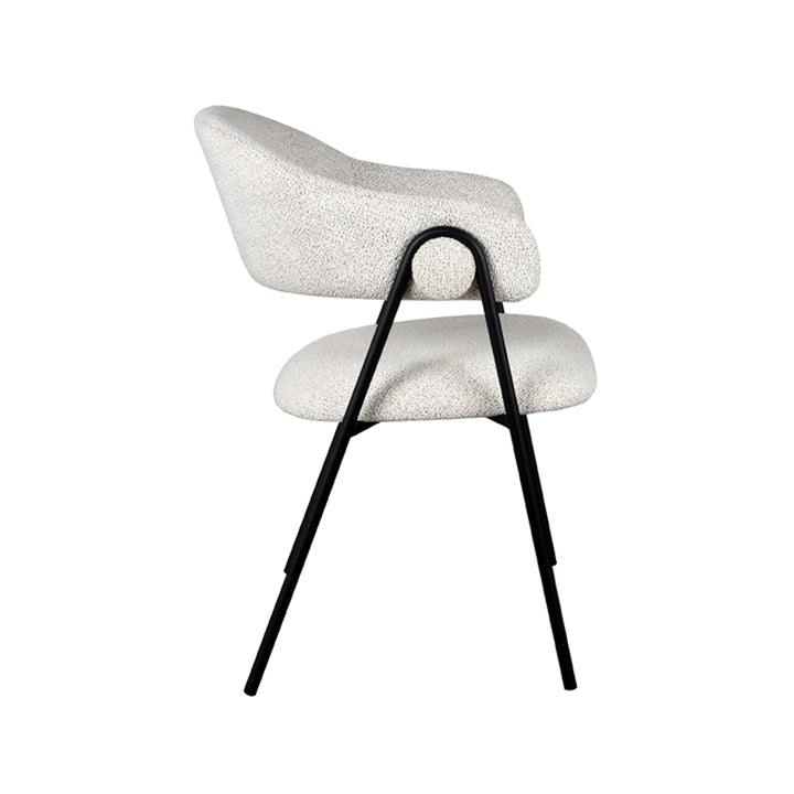 Eetkamerstoel Leander - Wit - Boucle (set van 2) - {{ product.type }} - Kas20