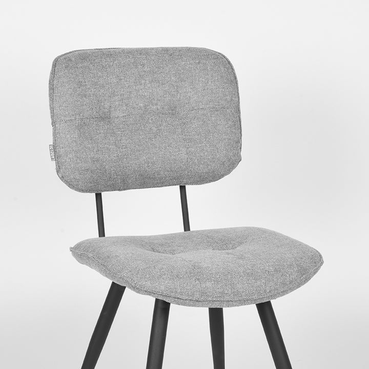 Eetkamerstoel Invito - Zinc - Weave - Black Frame (set van 2) - {{ product.type }} - Kas20